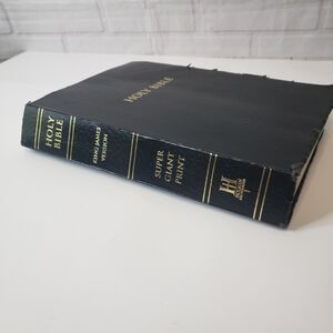 Vintage Black Bonded Leather Super Giant Print KJV Bible Holman Pub